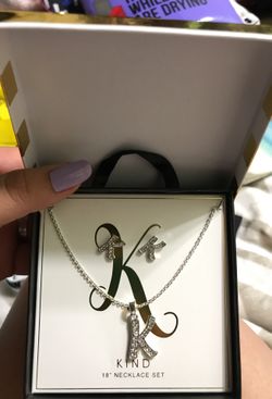 Necklace and earrings .