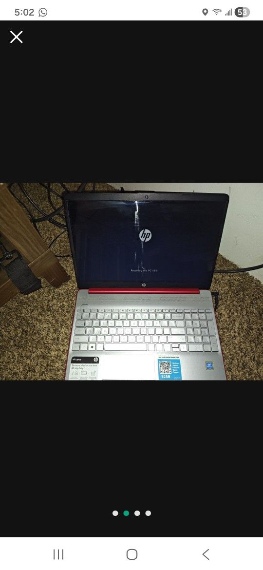 Solid Red Hp Windows 11 Laptop