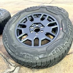 (4) OEM 2024 Tesla Cybertruck Wheels Goodyear All Terrain Tires SENSORS 60%