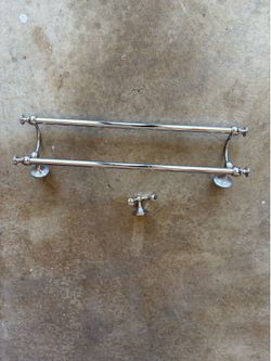 Double towel chrome rack set