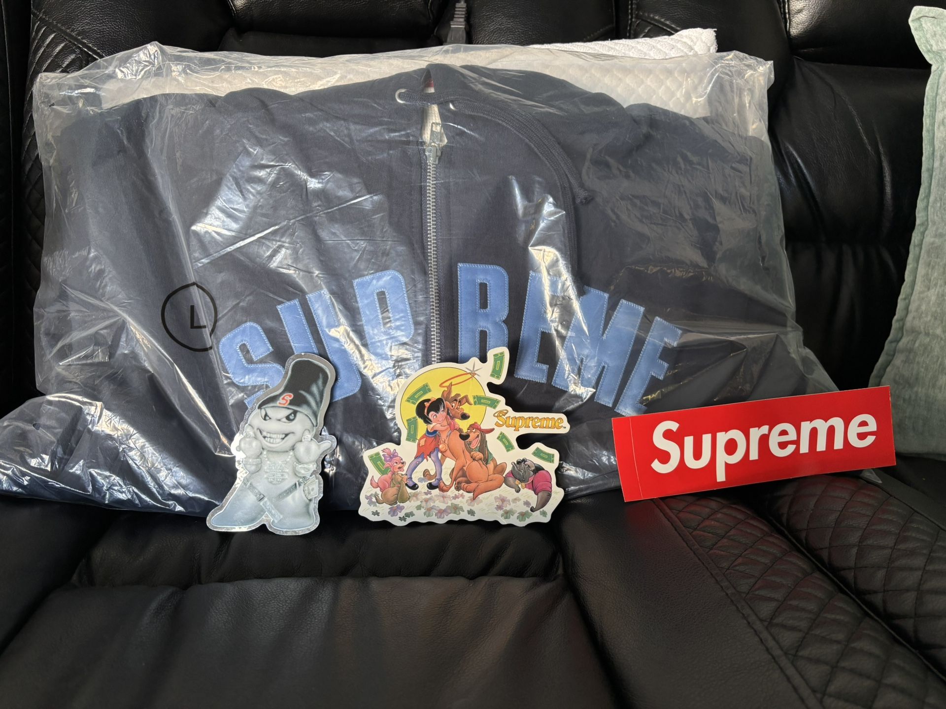 Supreme Arc Thermal Lined Zip Up Hooded Sweatshirt 'Navy'