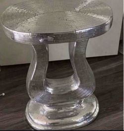 Round Mirror Mosaic Side Table
