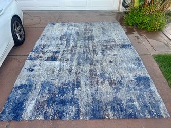 Large Area Rug Blue Gray