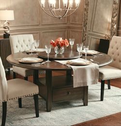 FLOOR SAMPLE DINING TABLE WOOD BROWN 53x53