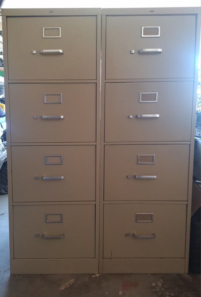 Double Set Of 4 Filing Cabinets