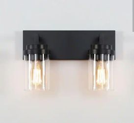 New Black 2-Light Vanity Light Fixture