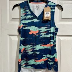 Asics Vibrant Blue and Coral Performance Shirt