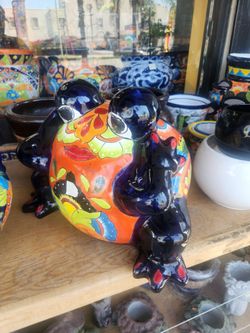 Maceta talavera tipo Rana ($75)tel (contact info removed)