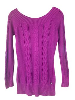 Guess Vintage Y2K Purple Off-Shoulder Knit Sweater 2000s Medium