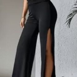 new slit nylon pants sz large $10