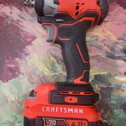 GREAT CONDITION - CRAFTSMAN V20 Max Variable Speed 3/8” Cordless Impact Wrench + Battery (4.0 Ah)