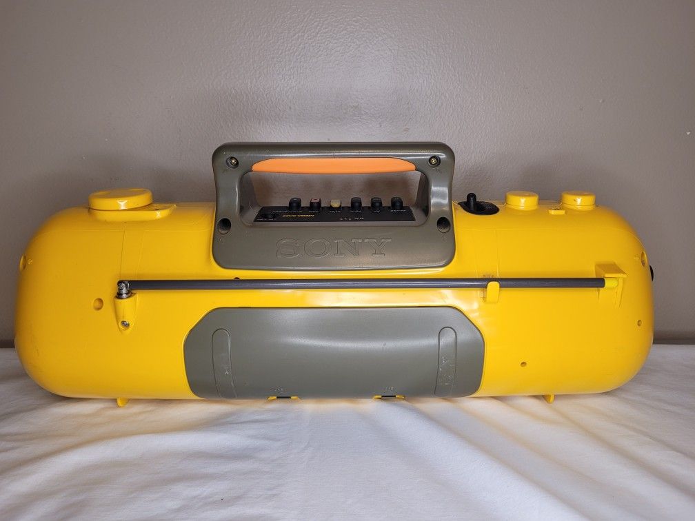 Vintage 1990s Sony CFS 914 Yellow Sports Boombox Mega Bass
