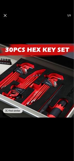 30-Piece Long Arm Ball End L-Hex & Torx Key Tool Kit Set