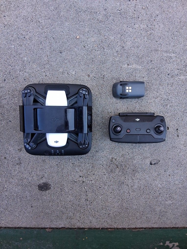 DJI Spark, Three Batteries, Controller, Charging Station And Cables
