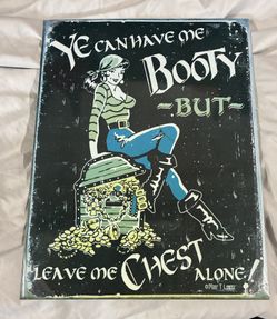 Metal Pirate Booty Sign