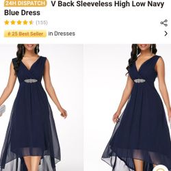 Navy Blue High-Low Dress