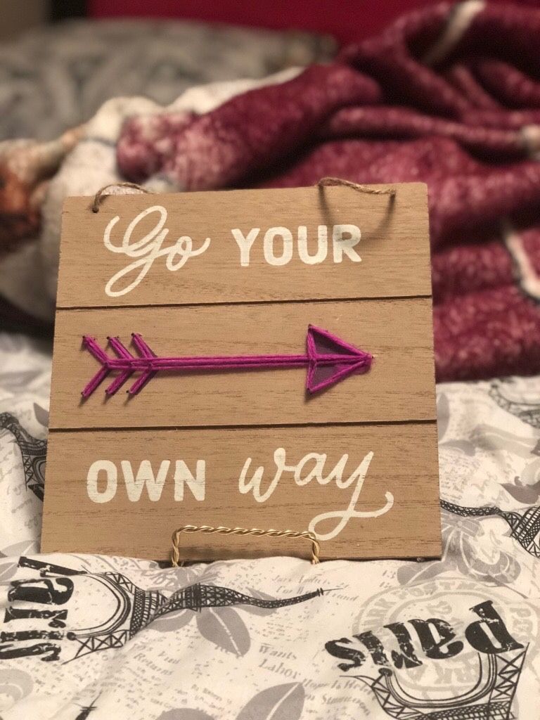 Stand up sign on gold stand or hang up sign