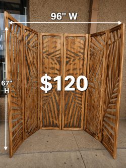 6 panels wood room dividers (96"W×67"H).