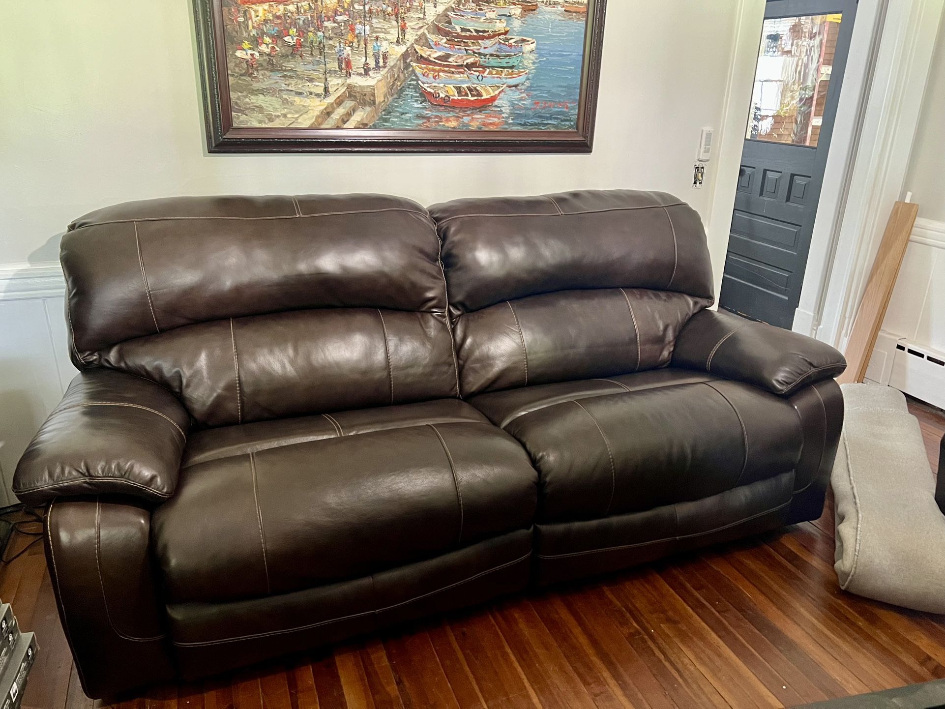 Ashley Furniture, Leather Sofa, And Loveseat Recliners