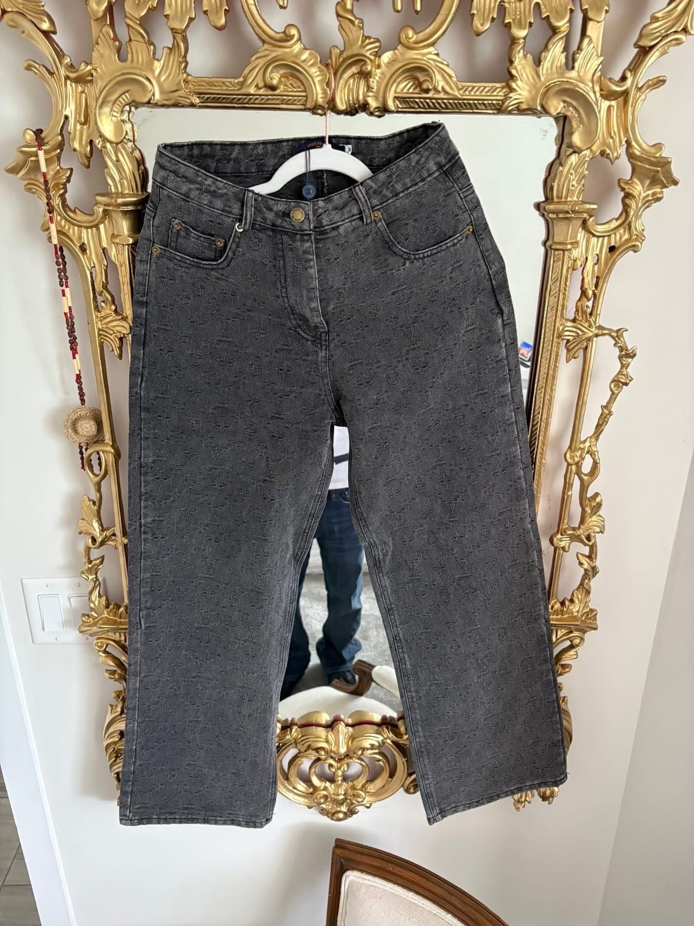 Louis Vuitton Vintage-Effect Monogram Flare Jeans