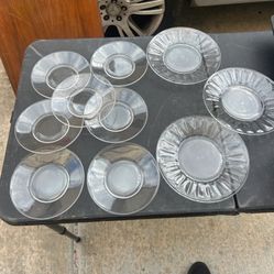 Saucers/glass Plates. 7ct Of The 6in & 3ct Of The 8in
