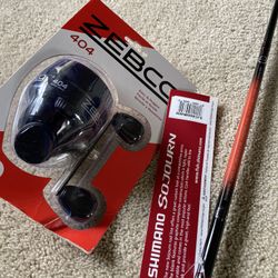 New Shimano Rod And Zebco Reel