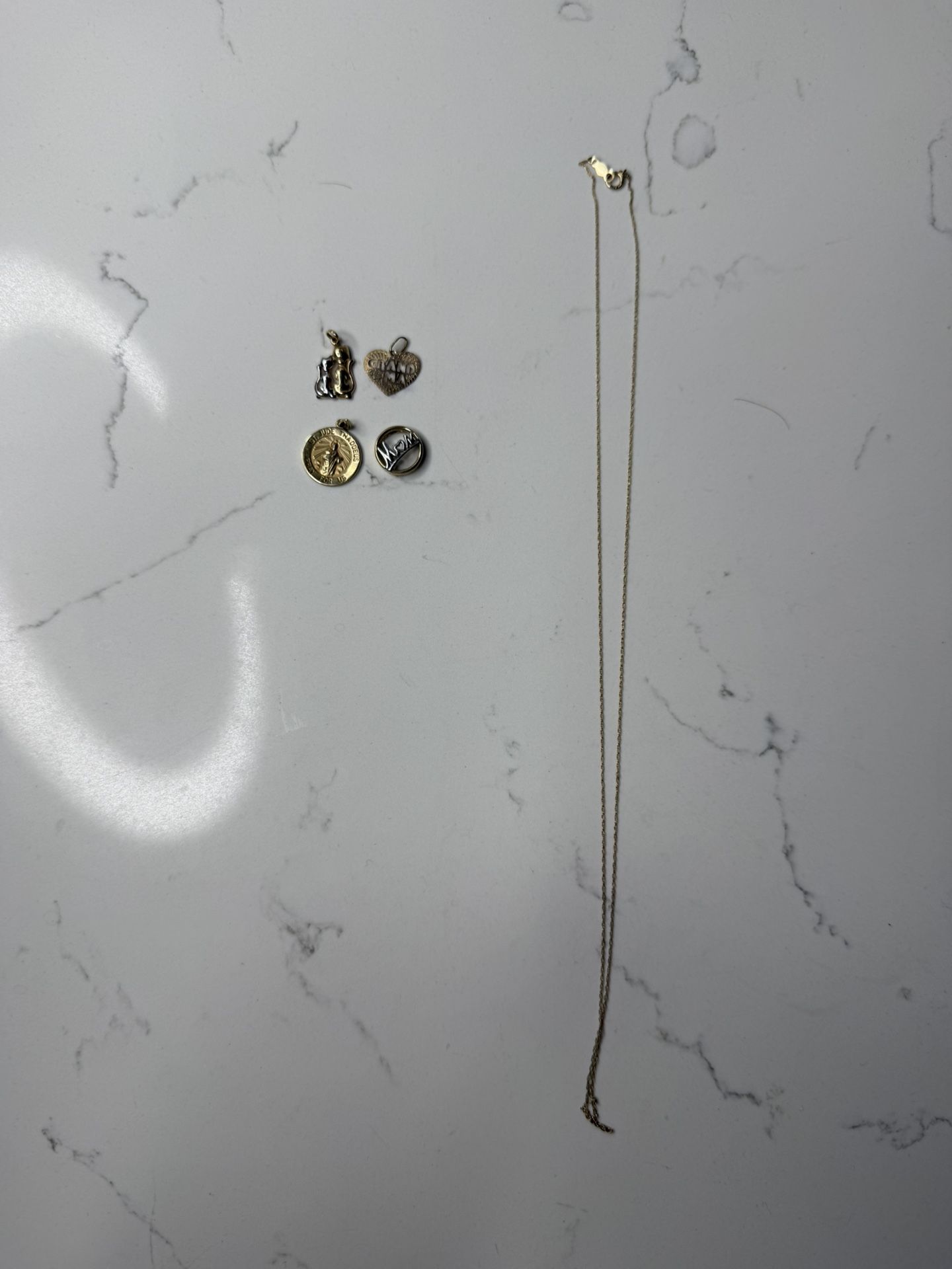 14k Gold Chain And Pendants