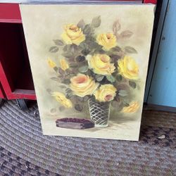 Yellow Rose Canvas Painting