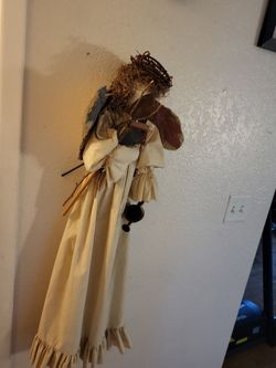 Primitive Folk Art Angel Doll Wall Decor