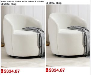 Set Of 2 Chenille Swivel Accent Chairs
