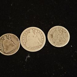 seated dimes and a half dime