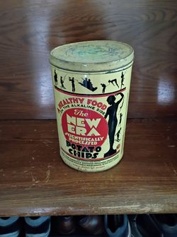 Vintage Tin Potato Chip Container