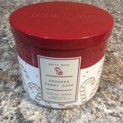 White Barn Crushed Candy Cane 3 Wick Candle 14.5 Oz