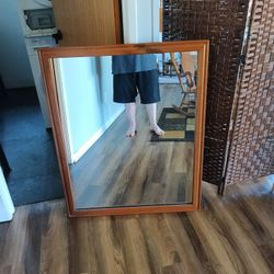 33" wide 44.5" tall wood framed mirror 