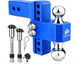 METOWARE Aluminum Adjustable Trailer Hitch, Fits 2.5'' Receiver, 6'' Drop