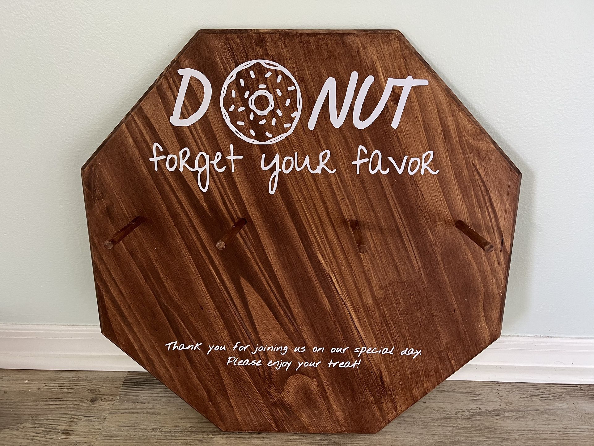 Wedding Or Baby Shower Wood Donut Stand With Lettering - Other Listing Has Matching Declr