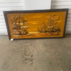 Gorgeous Ships Orginal Oil  Painting 