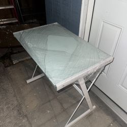Glass White Desk