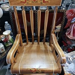  GORGEOUS LOOKING VINTAGE  small  ROCKING CHAIR  THIS WAS IN A ANTIQUE  SHOP  FOR  SHOE THIS IS  REALLY  NEAT 