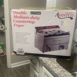 Double Medium-Duty Countertop Fryer 