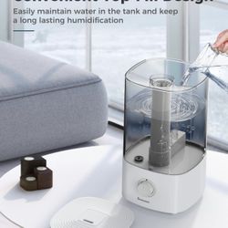 BREEZOME 4L Humidifiers for Bedroom, Ultrasonic Top Fill Cool Mist Humidifiers for Large Room, Last Up to 50 Hours