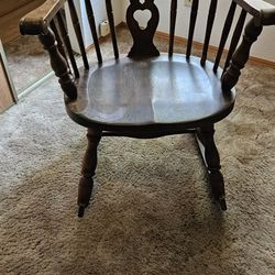 FIDDLEBACK ANTIQUE SMALL ROCKING CHAIR
