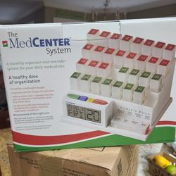 MedCenter System Monthly Pill Medication Dose Organizer Digital Calendar
