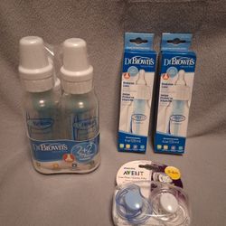Brand New Dr. Brown Baby Bottles And Pacifiers 