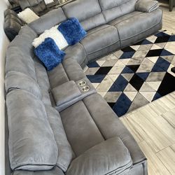 Black Friday sale. Alejandro gray reclining sectional only $1799. Easy finance option. Same day delivery.