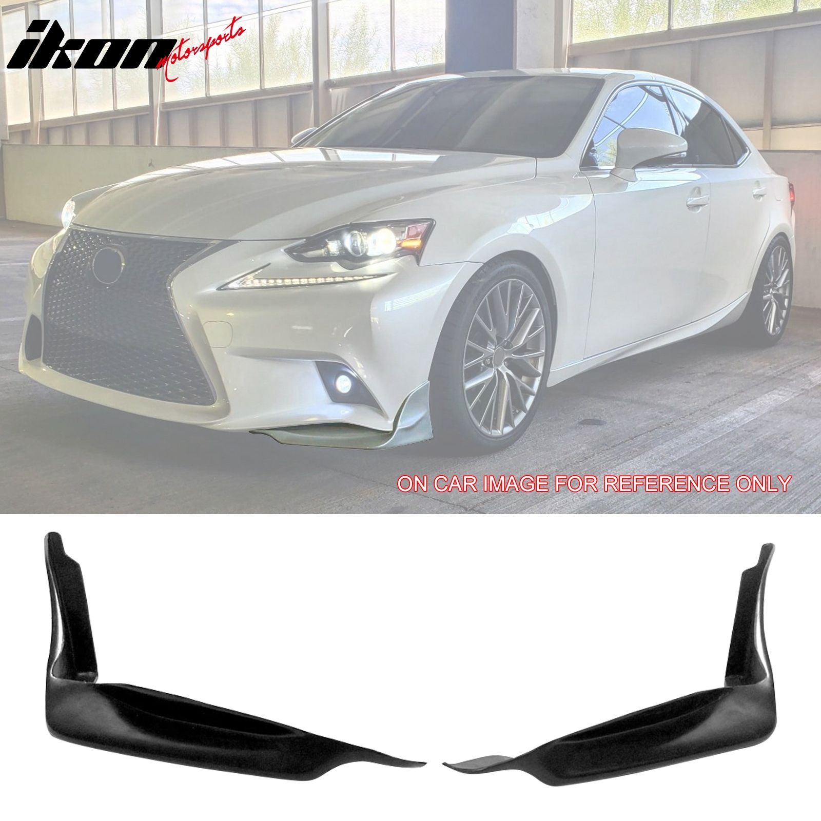 Fits 2014-2016 Lexus IS250 F Sport TRD Style Front Bumper Lip Side Splitters PU 2PCS