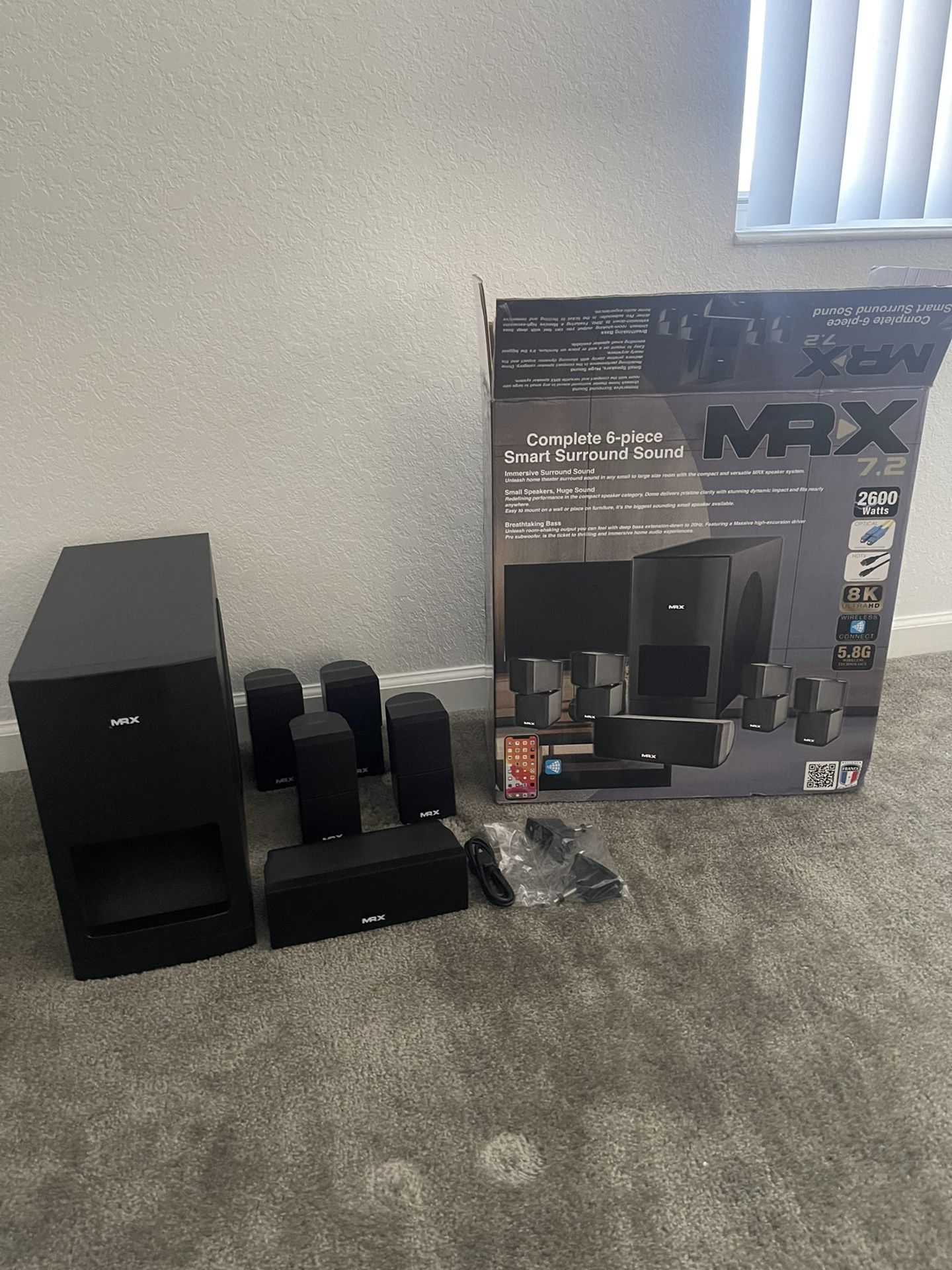 MRX 7.2 6 Piece home theater System 