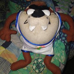 Vintage space jam tasmanian devil plushie 1996