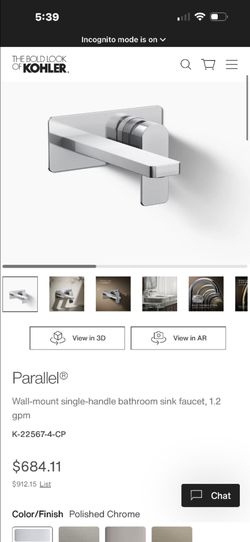 New Kohler chrome bathroom sink faucet