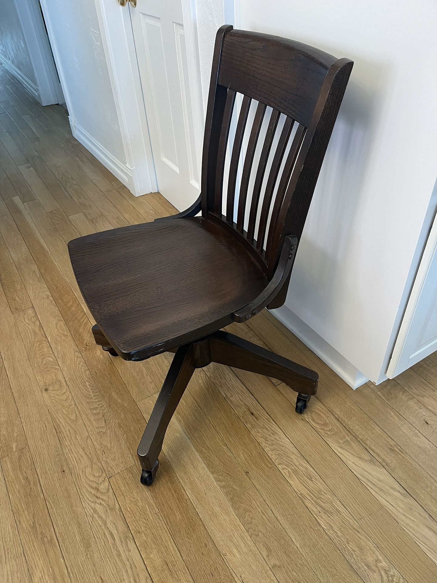 School House Wooden Swivel Chair